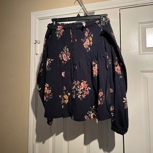 Navy blue off shoulder